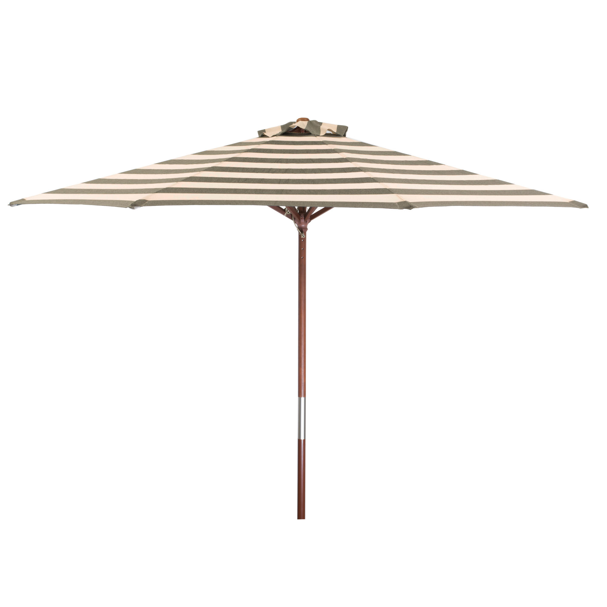 Heininger DestinationGear, Wood 9ft. Market Umbrella Soft Black Ivory, Shape Octagon, Model# 1280